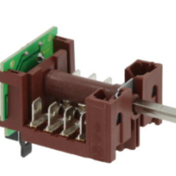 Horeca Parts - Funktionsschalter komplett mit Potentiometer und Kabeln Schaltleistung 16A 250V - max 150°C D-förmiger Stift ø 6x4,6 mm