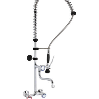 Horeca Parts - Bateria z prysznicem, montowana na ścianie, wylewka na środku, (H) 1010 mm - Hendi 810293