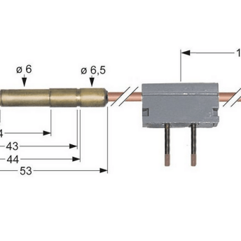 Horeca Parts - Thermoelement mit Unterbrecher M9x1 Länge 1000mm Brenneranschluss Durchmesser 6mm - Ascaso Gasherde