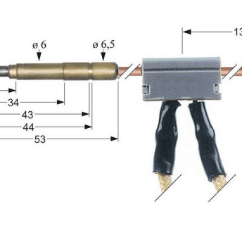 Horeca Parts - Termočlánek s přerušovačem M9x1 délka 600mm připojení hořáku průměr 6mm - plynová kamna