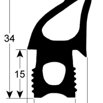 Horeca Parts - Türdichtung Profil 2735 Länge 550m Breite 490mm - Hounö Ofen