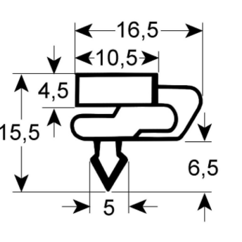 Horeca Parts - Chladicí těsnění 9156 šířka 595 mm délka 1340 mm velikost podle klínu balení 1 ks. - Makro proffesional HSC350, HSC350G, EQUIP-, GSC1336, GSC2336