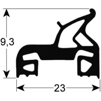Horeca Parts - Uszczelka drzwi profil 2520 dł. 635mm szer. 430mm wymiar zewnętrzny - Piec konwekcyjny Electrolux, Zanussi (G900433)