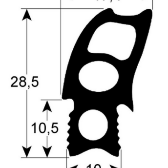 Horeca Parts - Türdichtungsprofil 2731 Länge 500mm Breite 470mm Keilgröße - Rational Ofen (G900260 900.260)