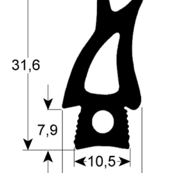 Horeca Parts - Door seal profile 2732 width 680mm height 1495mm wedge size - Rational oven (RIO515, RIO520, RT51051024P, 901439, 3786016, OSE05)