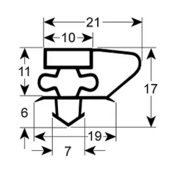 Horeca Parts - Uszczelka chłodnicza SZER. 225mm L 395mm rozmiar wtyku- Horeca-Select, Makro-Professional, MCC-Trading-International, Metro-Professional, Yindu