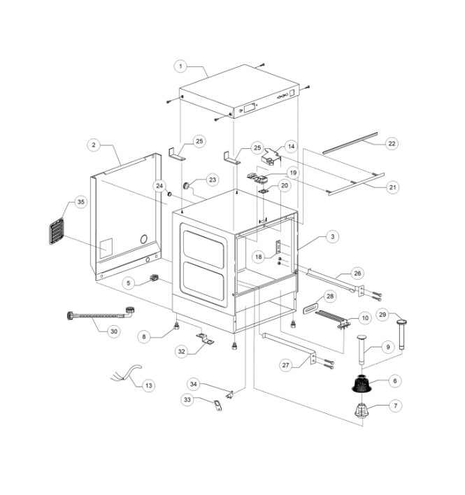 Horeca Parts - Cateringová myčka nádobí Dihr - DW102N