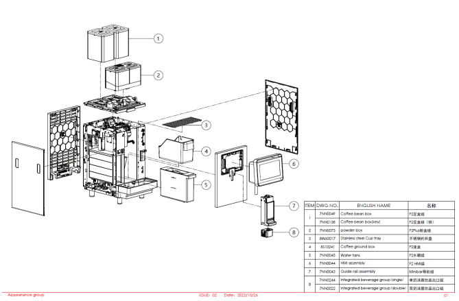 Horeca Parts - Dr.Coffee F2 automatic coffee maker