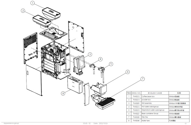 Horeca Parts - Dr.Coffee Minibar Automatische Kaffeemaschine