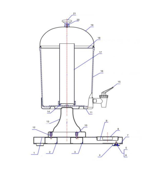 Horeca Parts - Beverage Double dispenser Hendi 425411