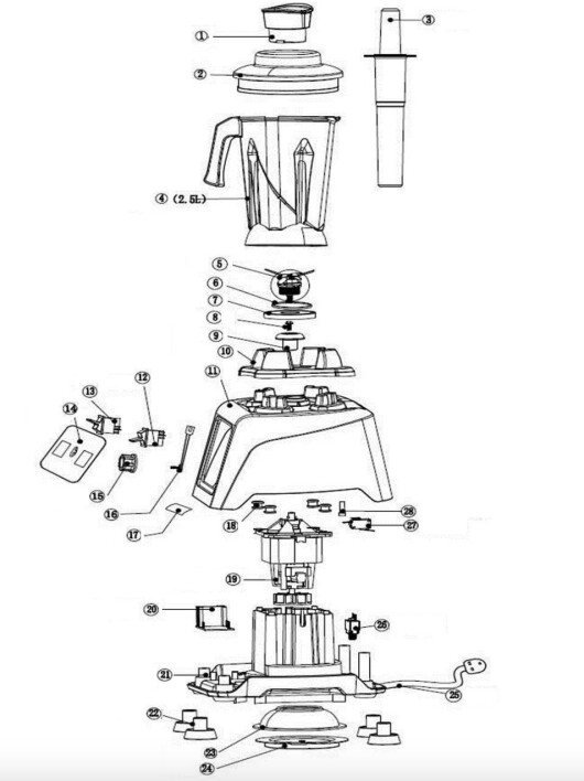 Horeca Parts - Blender Hendi 230718