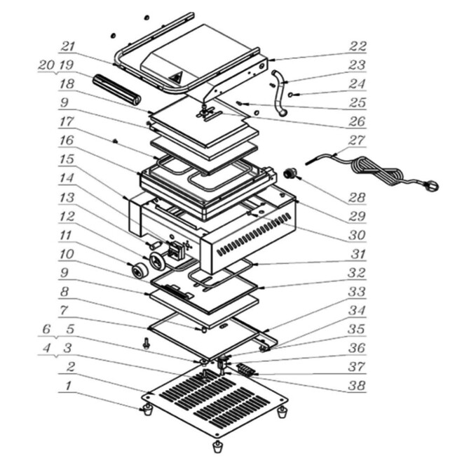 Horeca Parts - Waffle maker Hendi 212103