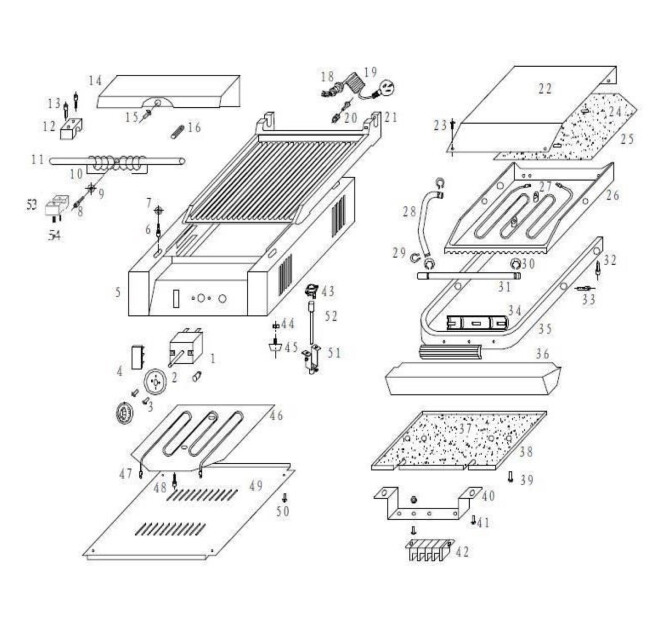 Horeca Parts - Kontaktgrill Hendi - Einzelversion 263501