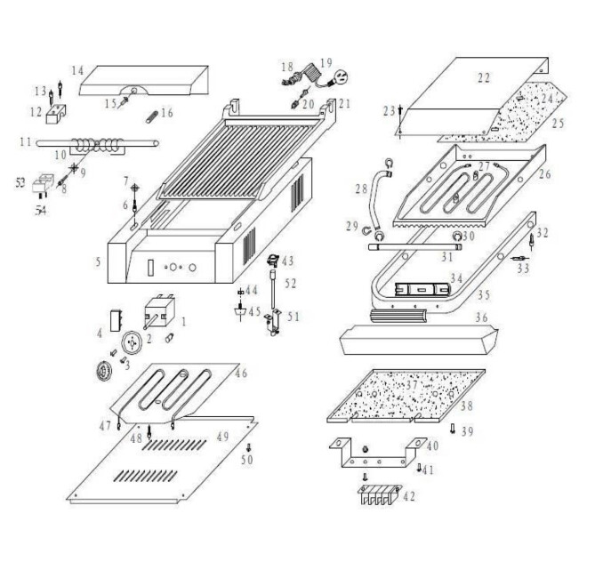 Horeca Parts - Grill kontaktowy Hendi pojedyńczy 263600