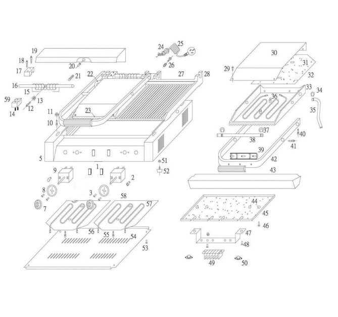 Horeca Parts - Kontaktgrill Hendi - Doppelversion 263709