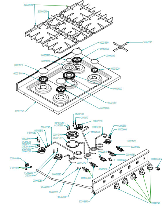 Horeca Parts - Gas stove Hendi -225806 (KTPP96)