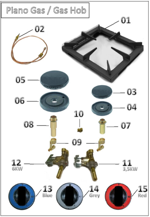 Horeca Parts - Gas range Hendi 4-burner Kitchen Line 225882