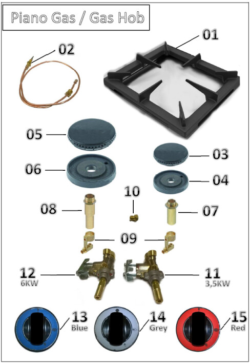 Horeca Parts - Gas range Hendi 6-burner Kitchen Line 225899