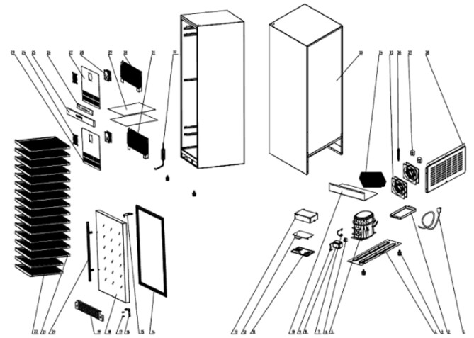 Horeca Parts - Weinkühlschrank, zwei Zonen, 166 Flaschen - Hendi 233245