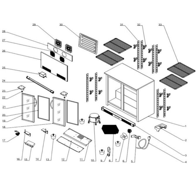 Horeca Parts - Getränkekühler 2-türig 235829