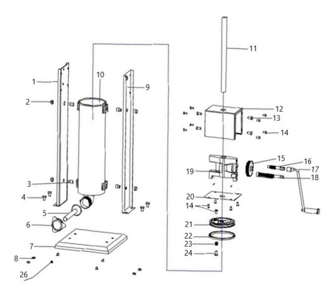 Horeca Parts - Nadziewarka do kiełbas Hendi 5L 282144