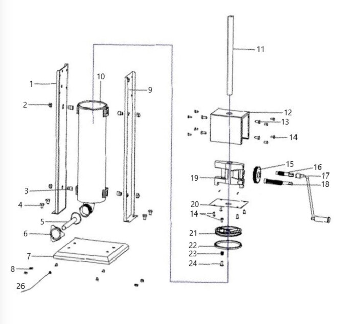 Horeca Parts - Wurstfüllmaschine Hendi Profi Line, vertikal 3 L - 282571