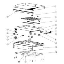 Horeca Parts - Grilovací deska ⅓ žebrovaná, HENDI, Kitchen Line, 2/3 hladká, 1/3 rýhovaná, 220-240V/3500W, 697x474x(V)241mm