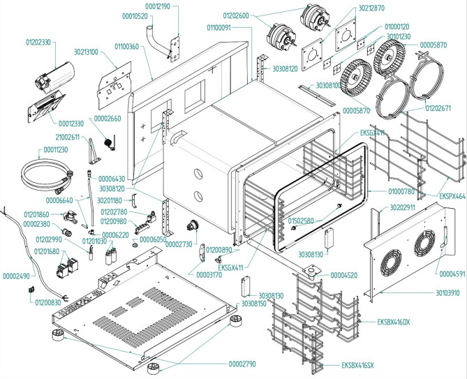 Horeca Parts - Backofen Hendi 225059 (EKF464-411DUD)