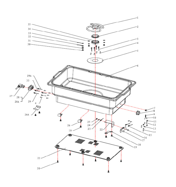 Horeca Parts - Podgrzewacz elektryczny Tellano, HENDI, Kitchen Line, 9L, 230V/900W, 573x348x(H)284mm