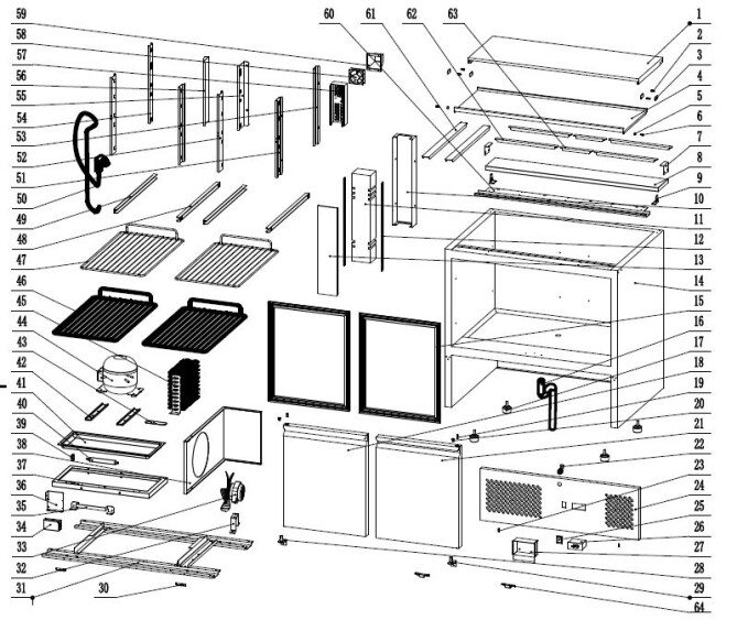 Horeca Parts - Kühltisch Hendi 232804 (ESL3800)