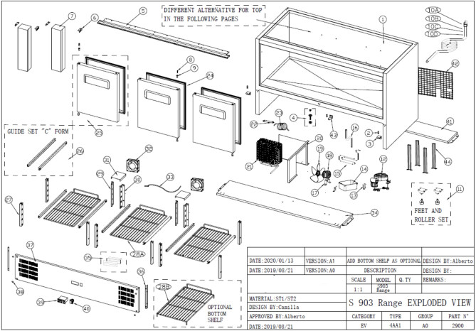 Horeca Parts - Stół chłodniczy 3 drzwiowy z blatem roboczyStół chłodniczy Hendi 236147 (S903SSTOP S903STD S903SQ PS903 PS300)