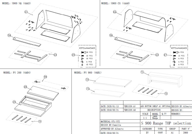 Horeca Parts - Kühltisch Hendi 236154 (S901 SS TOP S901-4D S900STD  S900SQ PS 900 PS 200)