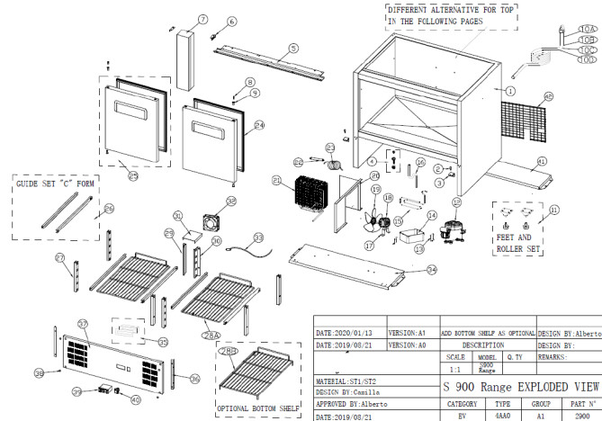 Horeca Parts - Chladicí stůl Hendi 236161 (S901 SS TOP S901-4D S900STD  S900SQ PS 900 PS 200)