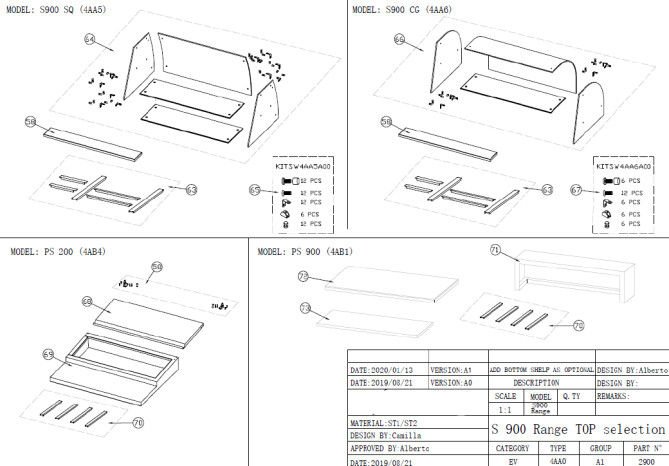 Horeca Parts - Stół chłodniczy Hendi 236161 (S901 SS TOP S901-4D S900STD  S900SQ PS 900 PS 200)