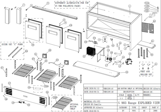 Horeca Parts - Kühltisch Hendi 236178 (S903 SS TOP S903STD S903SQ PS 903 PS 300)