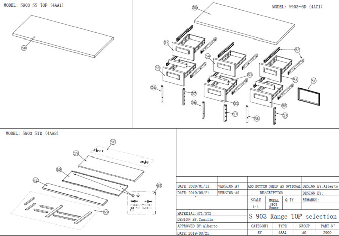 Horeca Parts - Refrigerated table Hendi 236178 (S903SSTOP S903STD S903SQ PS903 PS300)