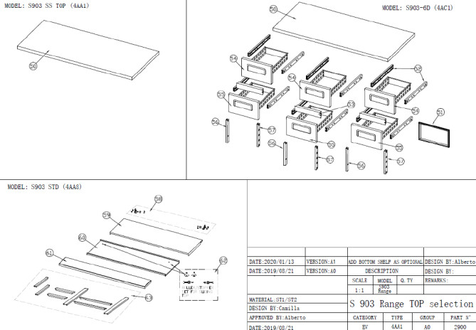 Horeca Parts - Refrigerated table Hendi 236215 (S903SSTOP S903STD S903SQ PS903 PS300)