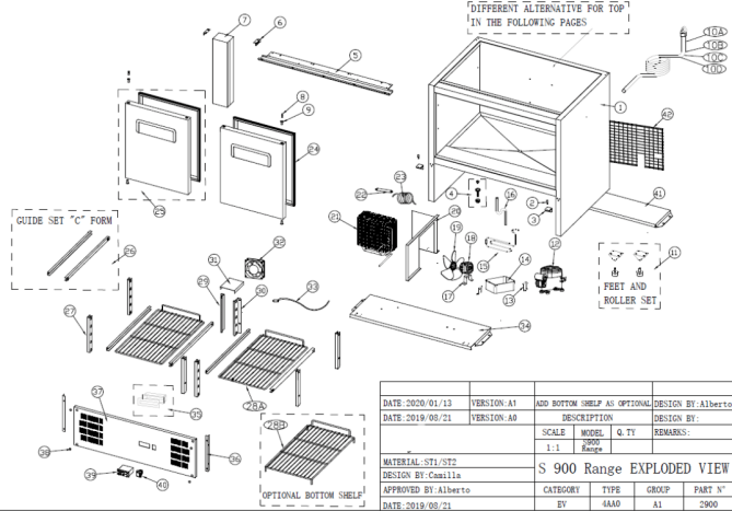 Horeca Parts - Stół chłodniczy Hendi 236222 (S901 SS TOP S901-4D S900STD  S900SQ PS 900 PS 200)