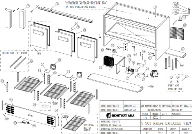 Horeca Parts - Kühltisch Hendi 236239 (S903 SS TOP S903STD S903SQ PS 903 PS 300)