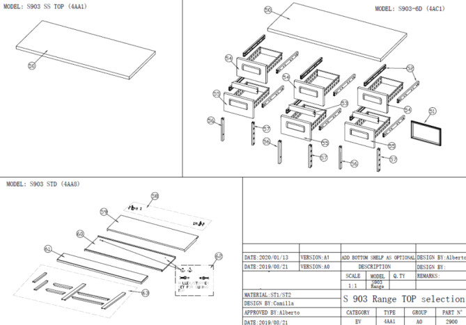 Horeca Parts - Refrigerated table Hendi 236239 (S903SSTOP S903STD S903SQ PS903 PS300)