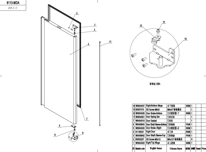 Horeca Parts - Kühlschrank Hendi 232118 (MBF8116)