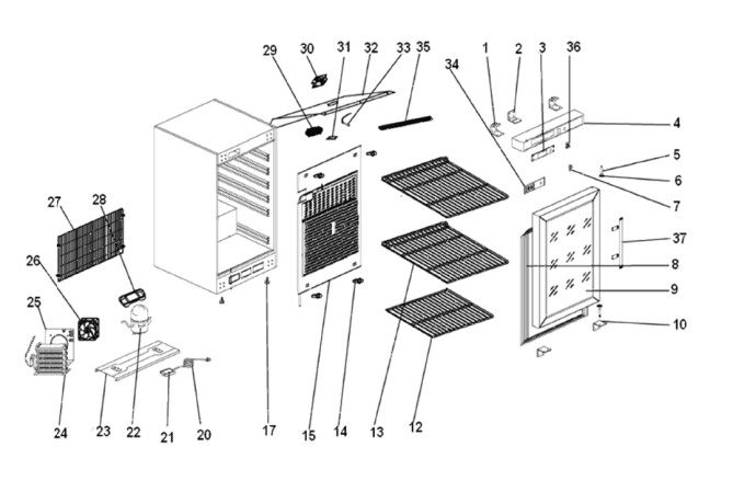 Horeca Parts - Tiefkühlschrank Hendi Budget Line 232590 (ER-EF-ERG-SS 200)