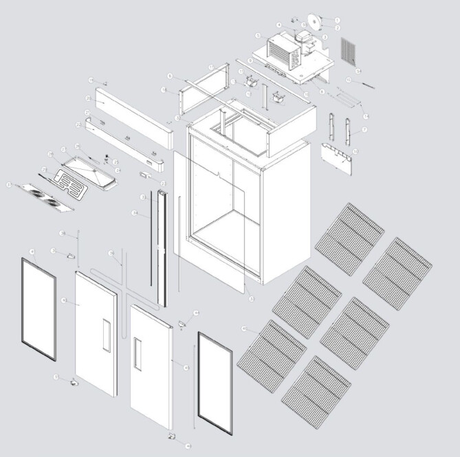 Horeca Parts - Tiefkühlschrank, zweitürig Hendi Profi Line (900 L) 233139 (YBF9219)