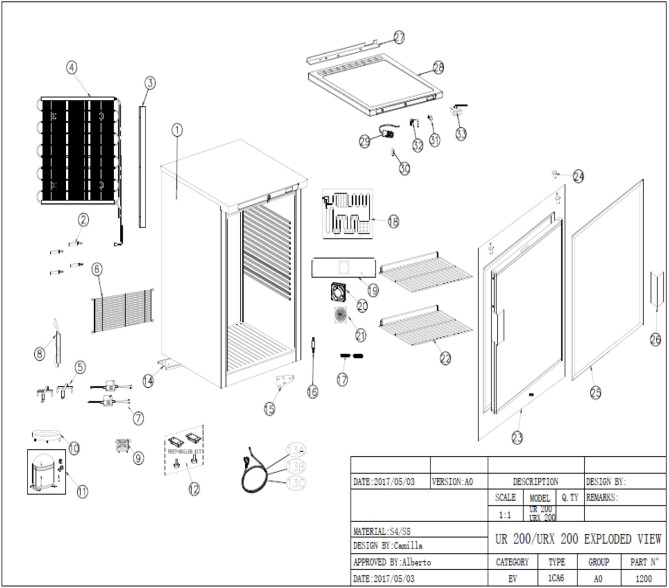 Horeca Parts - Unterbautiefkühlschrank Hendi Budget Line im Edelstahlgehäuse 200 L - 236079 (UF 200)