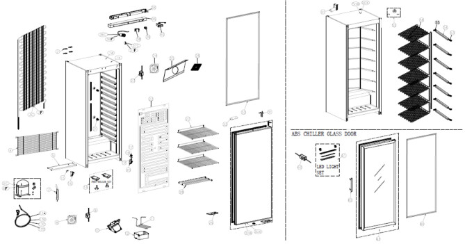 Horeca Parts - Mrazicí skříň Hendi Budget Line v plášti z nerezové oceli (600 l) - 236116 (UF 600)