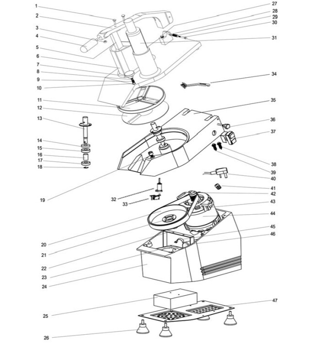 Horeca Parts - Elektrischer Gemüsehäcksler, HENDI, Profi Line, 230V/550W, 540x240x(H)450mm