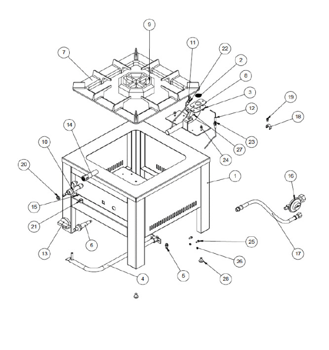 Horeca Parts - Gas stool Hendi 147108