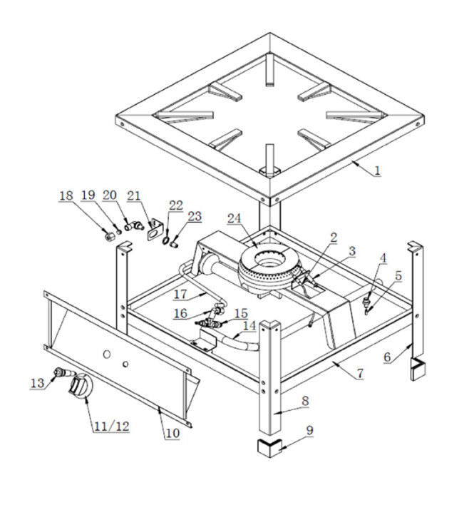 Horeca Parts - Taboret gazowy Hendi 147276