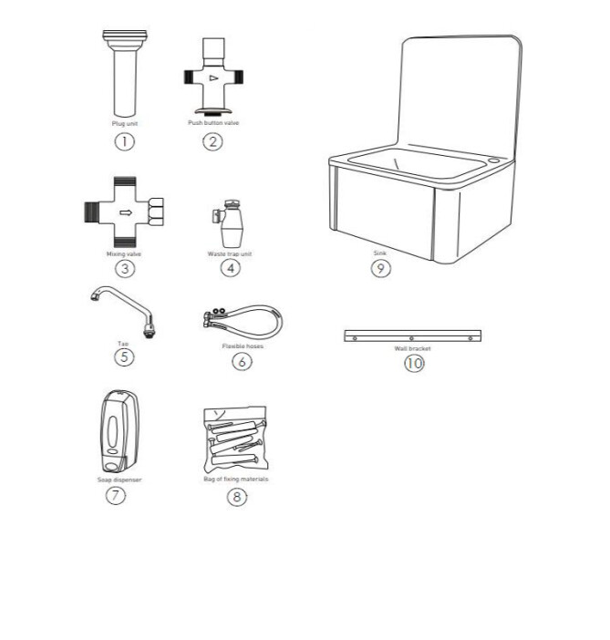 Horeca Parts - Umywalka bezdotykowa uruchamiana kolanem Hendi 810309