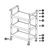 Horeca Parts - Transport trolley Hendi 810200 - shelves 3